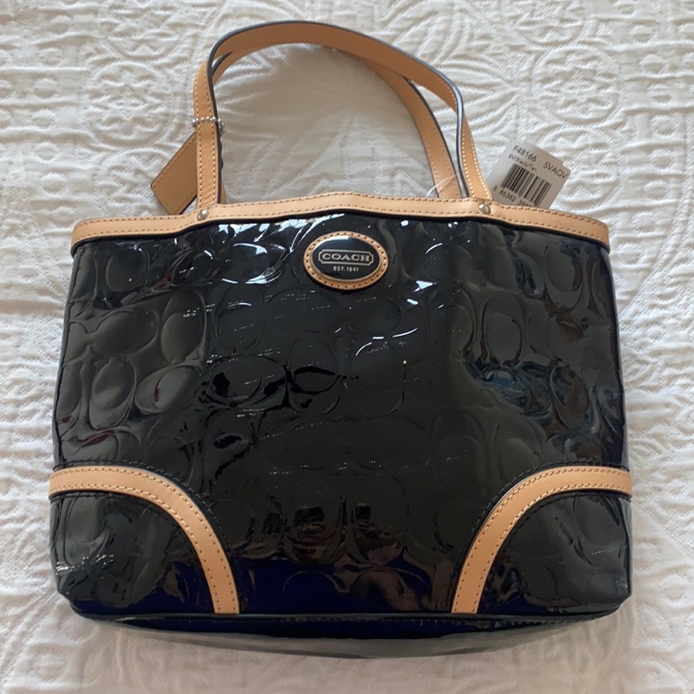 Black Patented Leather Coach Purse